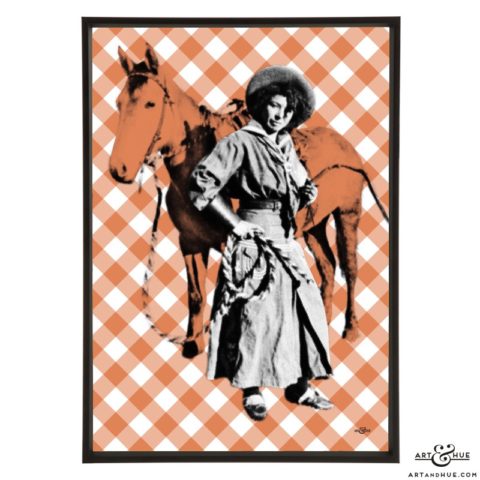 Nellie Brown cowgirl stylish pop art print by Art & Hue