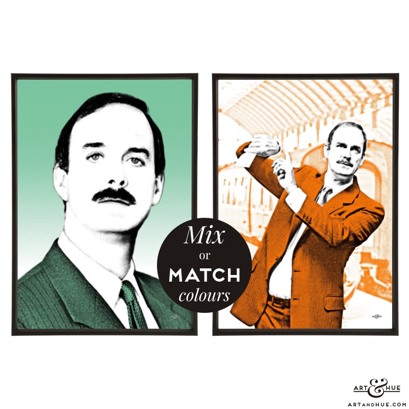 John Cleese Clockwise pair of stylish pop art prints by Art & Hue