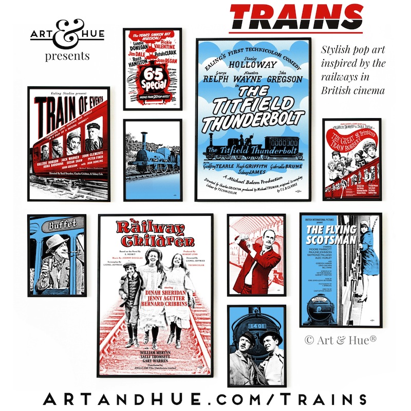 Art & Hue presents Trains stylish pop art prints