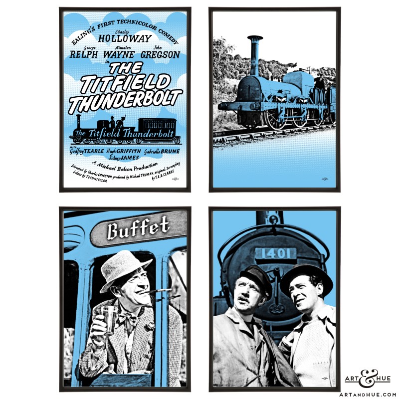 Titfield Thunderbolt Group of 4 stylish pop art prints