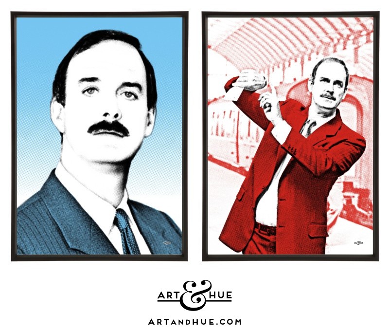 John Cleese Clockwise pair of stylish pop art prints by Art & Hue