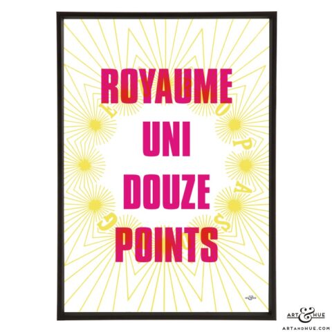 Royaume Uni Douze Points stylish pop art print by Art & Hue