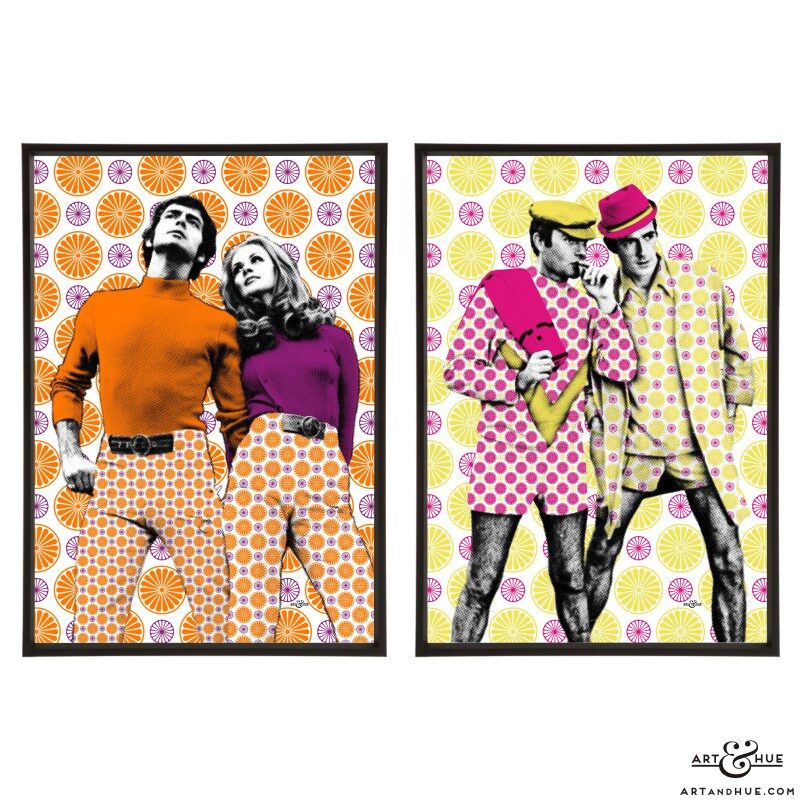 Citrus Couples pair of stylish pop art prints by Art & Hue