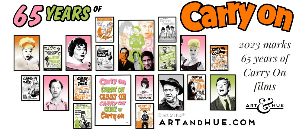 65 Years of Carry On films pop art by Art & Hue