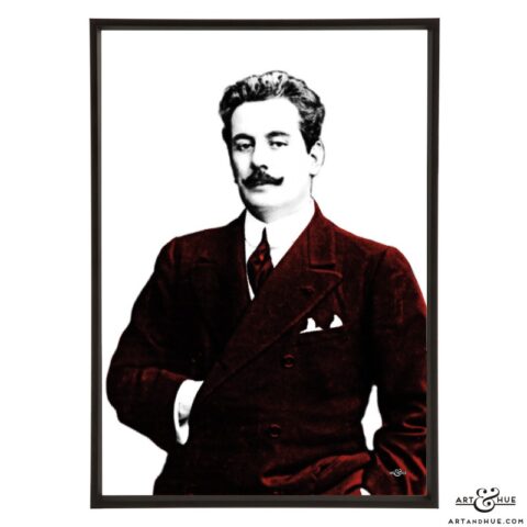 Giacomo Puccini stylish pop art print by Art & Hue