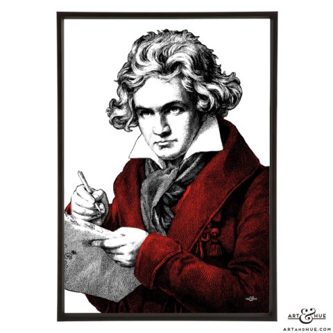 Ludwig van Beethoven stylish pop art print by Art & Hue