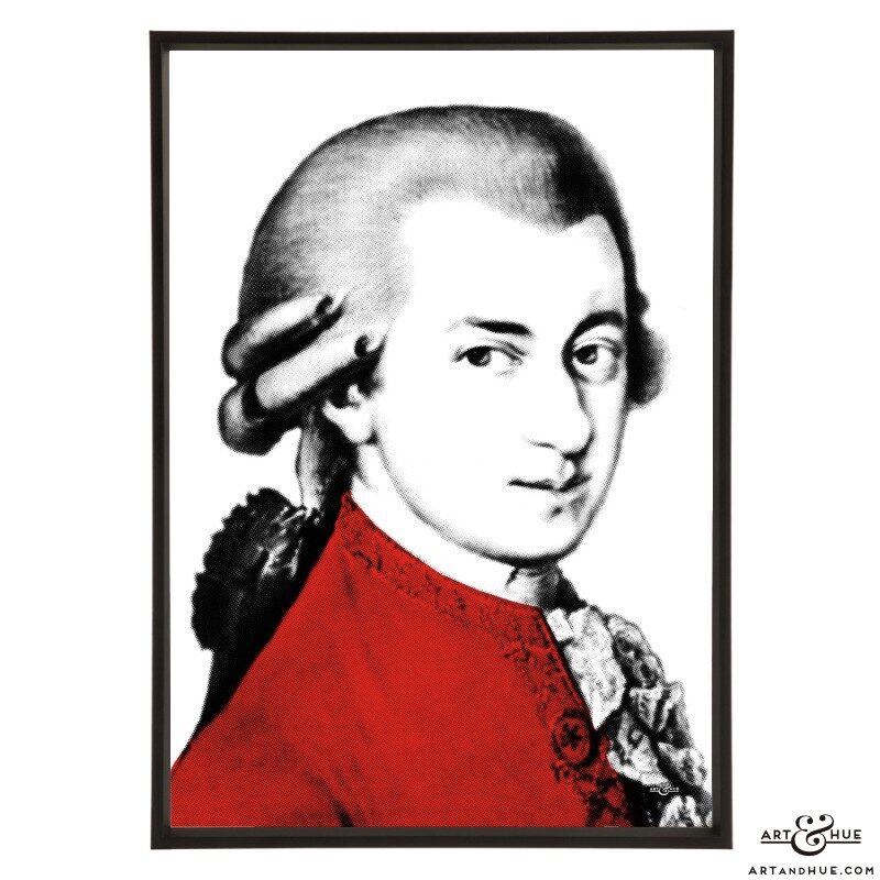 Wolfgang Amadeus Mozart stylish pop art print by Art & Hue