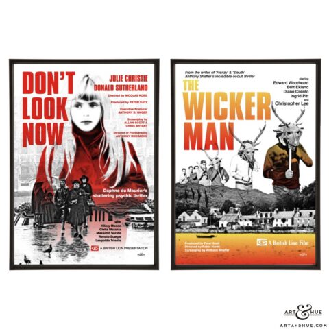 Don't Look Now & The Wicker Man stylish pop art posters by Art & Hue