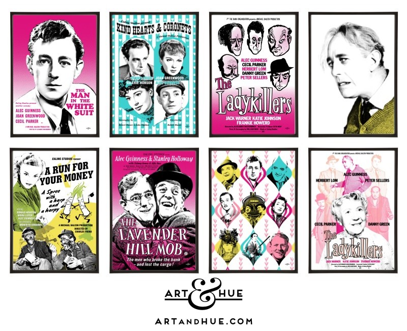 Alec Guinness group of stylish pop art prints from the Ealing Comedies collection by Art & Hue