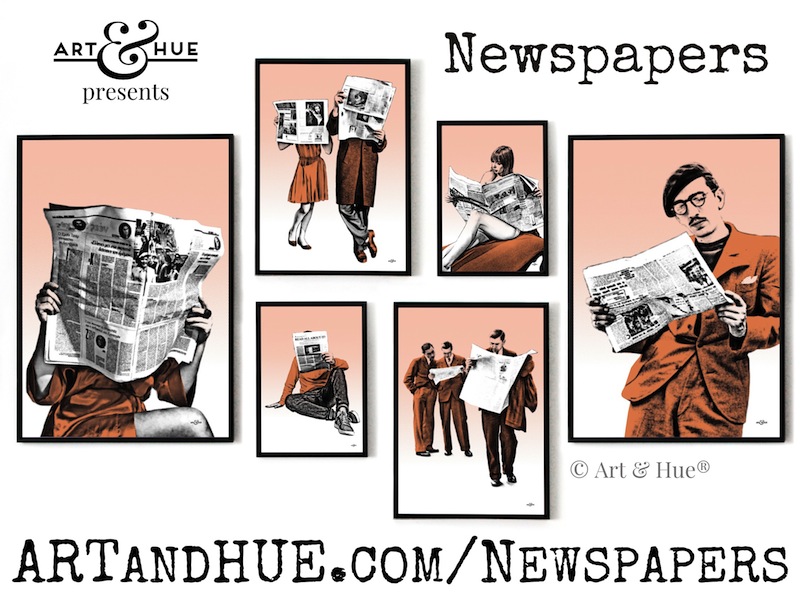 Art & Hue presents Newspapers stylish pop art prints