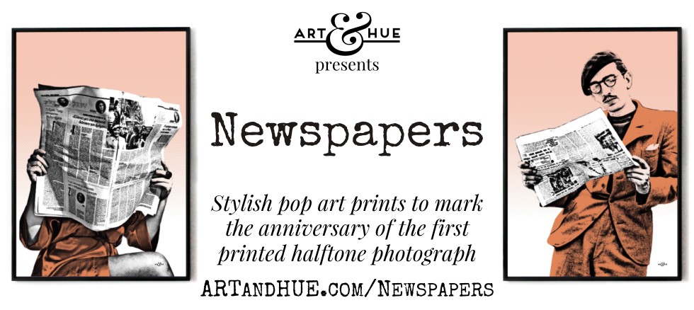 Art & Hue presents Newspapers stylish pop art prints