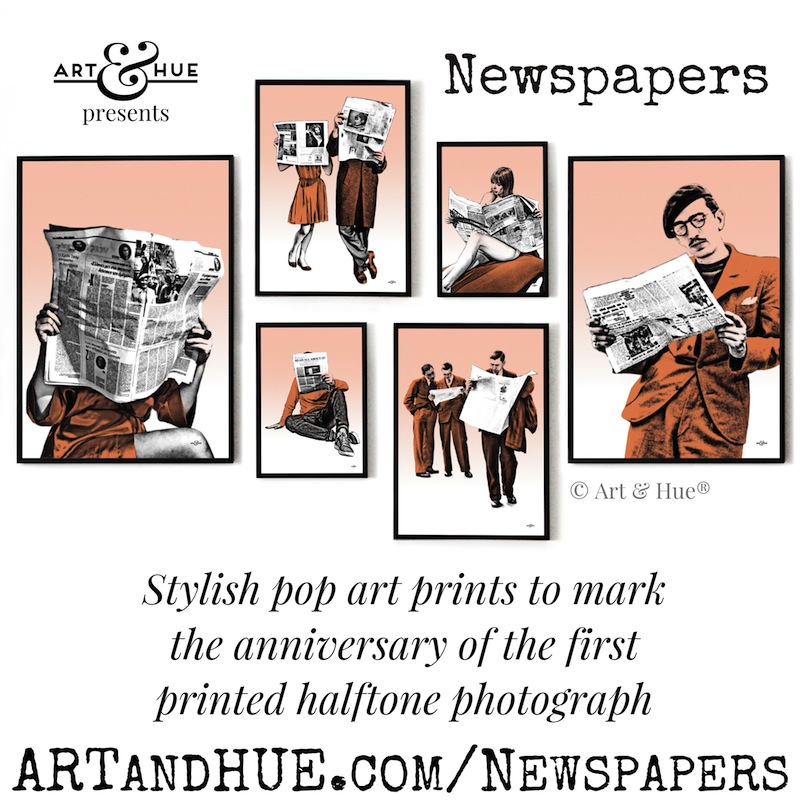 Art & Hue presents Newspapers stylish pop art prints