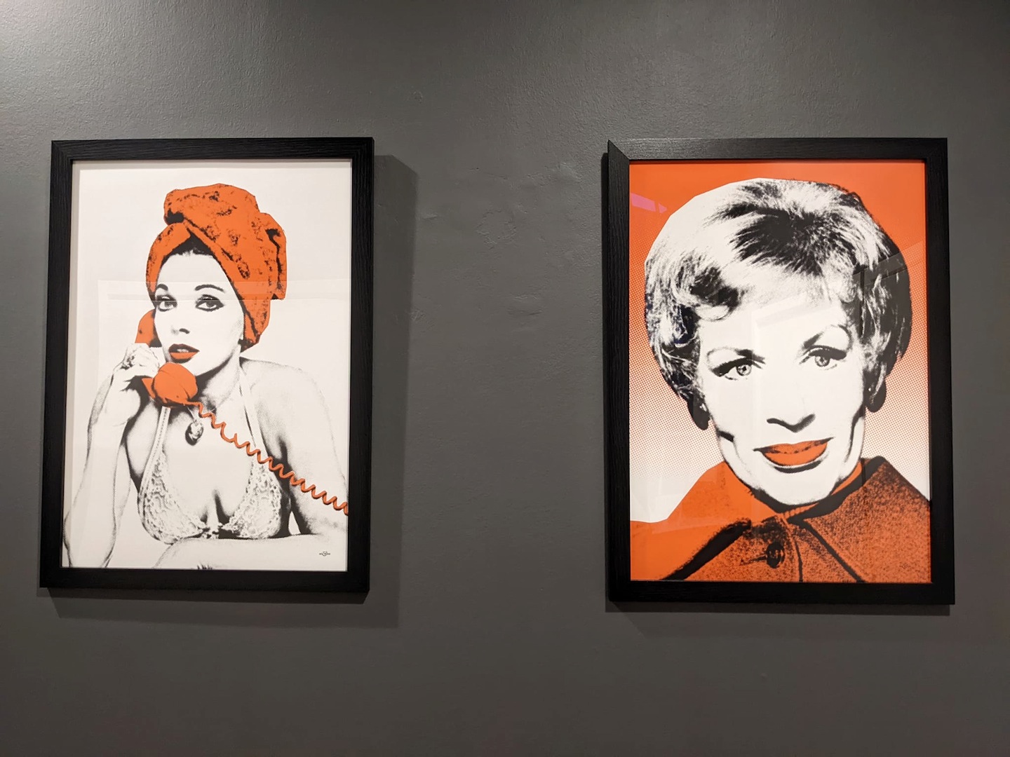Joan Collins & Yootha Joyce Pop Art prints in Orange