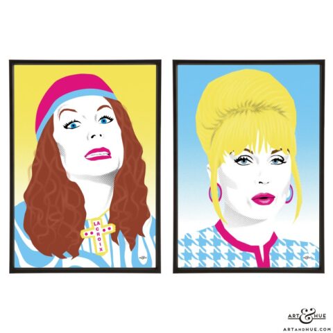 Ab Fab Pair of stylish illustrated pop art prints by Art & Hue