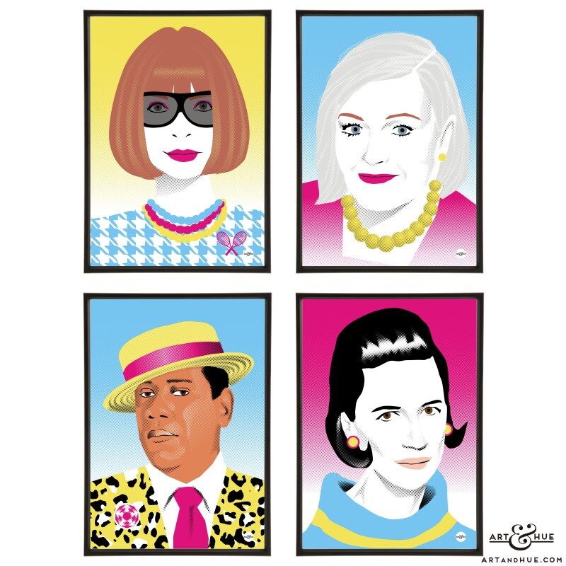 Fashion Editors stylish pop art prints in a group of four by Art & Hue