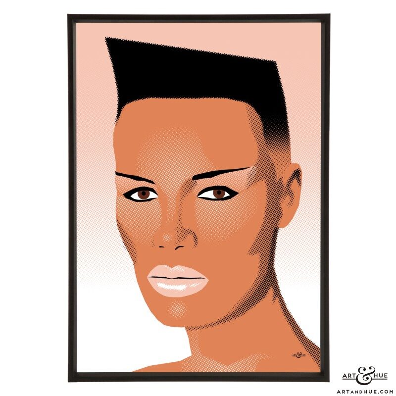 Grace Jones stylish pop art illustration by Art & Hue