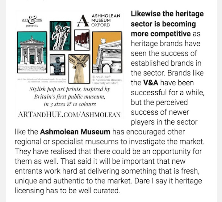 Art & Hue's Ashmolean collection in Licensing Source