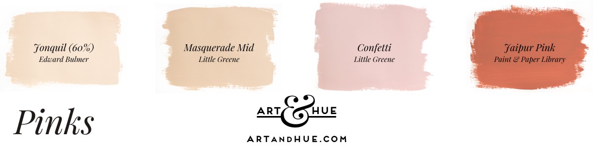 Pink toned paint sample swatches