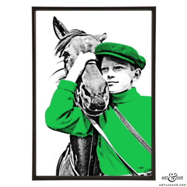 Fella Edmonds with racehorse stylish pop art print by Art & Hue