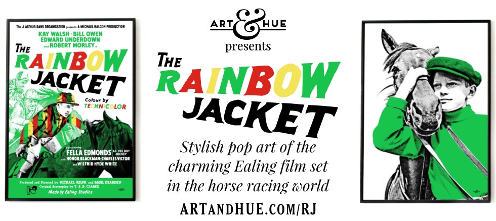 Art & Hue presents The Rainbow Jacket stylish horse racing pop art