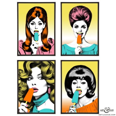 Ice Glam group of stylish pop art prints by Art & Hue