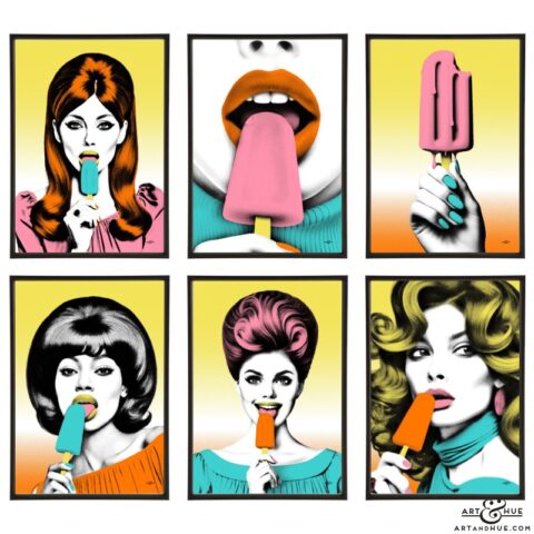 Lolly Pop Group of stylish pop art prints by Art & Hue