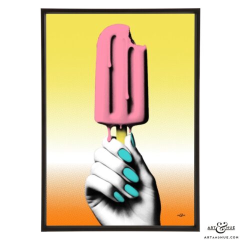 Pop-sicle stylish ice pop art print by Art & Hue