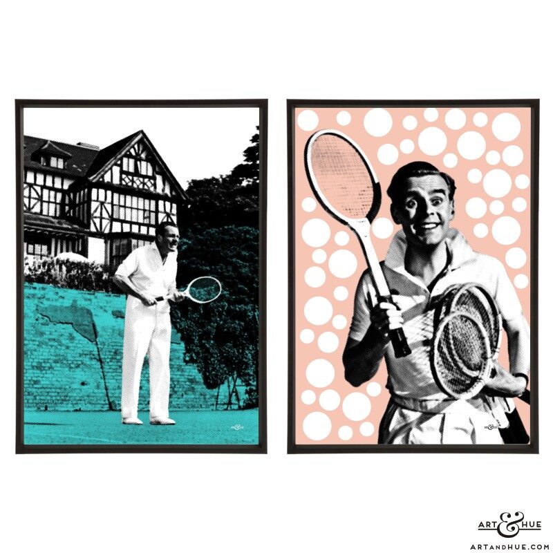 Tennis pair of School for Scoundrels pop art prints by Art & Hue