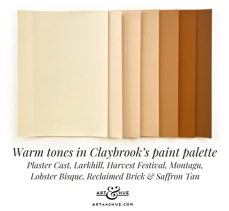 A selection of Claybrook warm paint colours