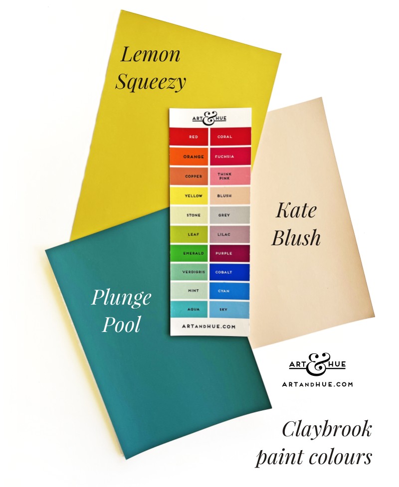 Claybrook paint swatches with Art & Hue colours