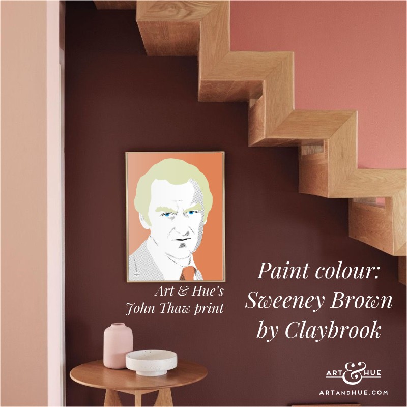 Claybrook's Sweeney Brown paint colour with Art & Hue's John Thaw print