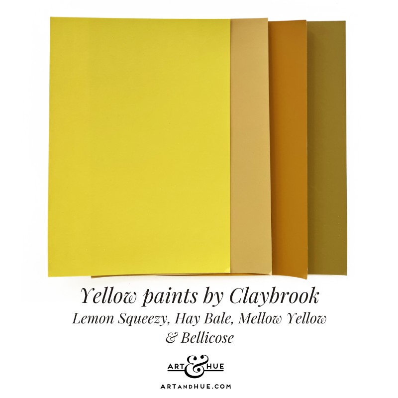 A selection of Claybrook yellow paint colours