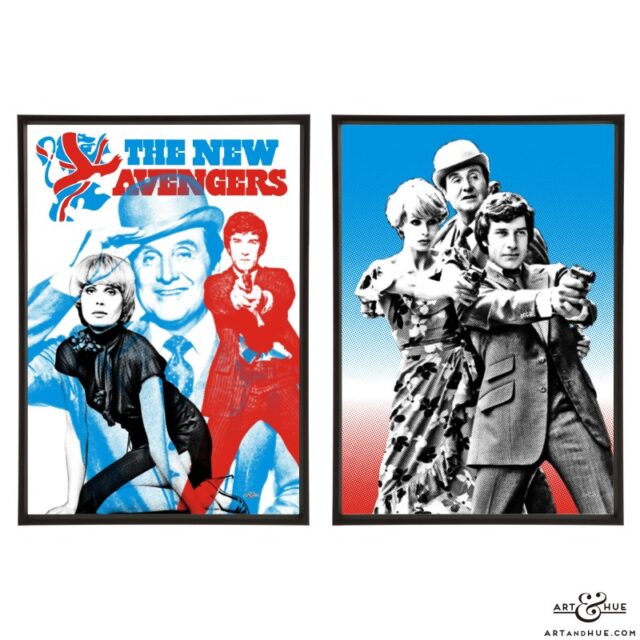 Steed pair of stylish pop art prints from The New Avengers collection by Art & Hue