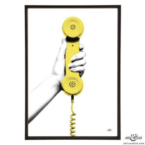 Retro Telephone Handset Pop Art by Art & Hue
